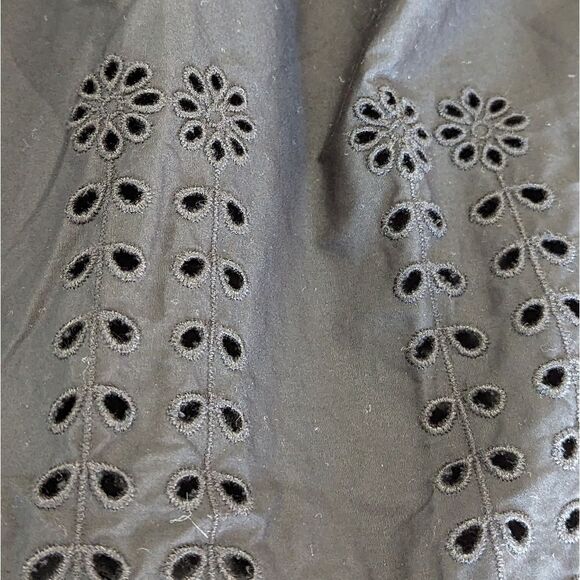 J Crew Maxi Dress V-neck smocked-waist in cotton poplin BR450 Black NWT - Picture 11 of 15